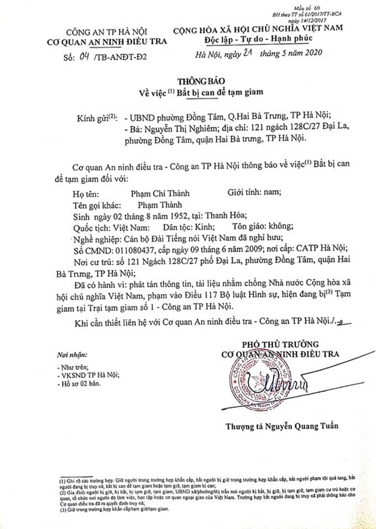 Vì sao Phạm Thành chủ blog “Bà Đầm Xòe” bị bắt?