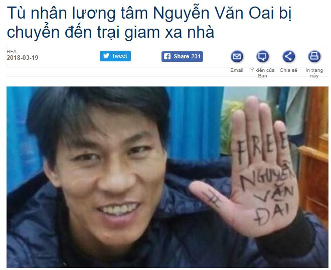 RFA thể hiện sự ngu dốt khi lợi dụng việc chuyển trại giam Nguyễn Văn Oai để công kích