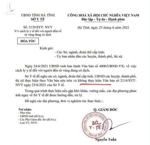 Nguyên nhân quyền Giám đốc sở Y tế Hà Tĩnh ký văn bản trái thẩm quyền Nguyên nhân quyền Giám đốc sở Y tế Hà Tĩnh ký văn bản trái thẩm quyền