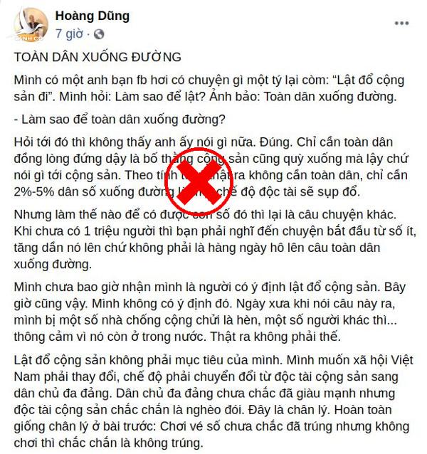 Cảnh giác chiêu trò kích động “toàn dân xuống đường” Cảnh giác chiêu trò kích động “toàn dân xuống đường”