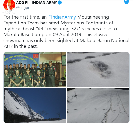 Quân đội Ấn Độ tìm thấy bằng chứng về quái vật huyền thoại Yeti