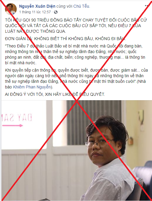 Nguyễn Xuân Diện – Từ việc tham gia tự ứng cử đến kêu gọi tẩy chay bầu cử Nguyễn Xuân Diện – Từ việc tham gia tự ứng cử đến kêu gọi tẩy chay bầu cử