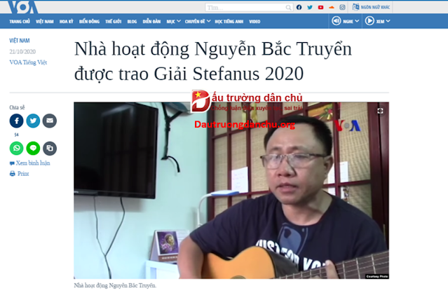 Tên tội phạm Nguyễn Bắc Truyển và trò hề của 'Giải thưởng Stefanus 2020' Tên tội phạm Nguyễn Bắc Truyển và trò hề của 'Giải thưởng Stefanus 2020'