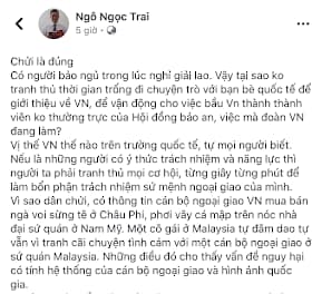 LS Ngô Ngọc Trai (Hà Nội) và lời khuyên cho phái viên VN tại LHQ LS Ngô Ngọc Trai (Hà Nội) và lời khuyên cho phái viên VN tại LHQ