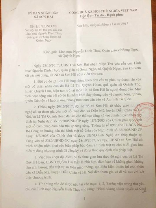 LINH MỤC NGUYỄN ĐÌNH THỤC BỊ CHÍNH QUYỀN XÃ SƠN HẢI, NGHỆ AN LINH MỤC NGUYỄN ĐÌNH THỤC BỊ CHÍNH QUYỀN XÃ SƠN HẢI, NGHỆ AN