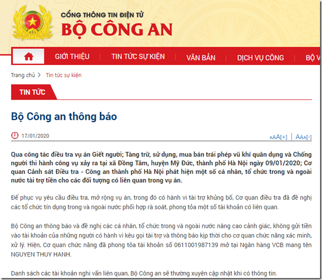 Phong tỏa tài khoản Nguyễn Thúy Hạnh là hoàn toàn cần thiết Phong tỏa tài khoản Nguyễn Thúy Hạnh là hoàn toàn cần thiết