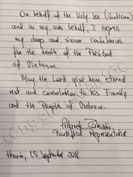 Thông điệp từ Tòa Thánh và Hội đồng Giám mục Việt Nam Thông điệp từ Tòa Thánh và Hội đồng Giám mục Việt Nam
