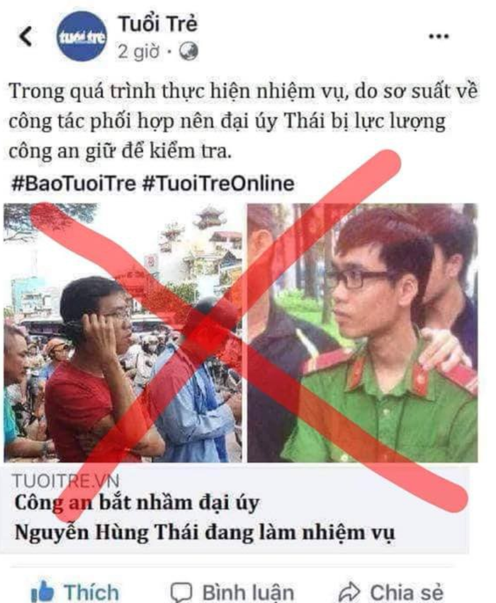 Ngụy tạo hình ảnh Fanpage Tuổi Trẻ để tung tin thất thiệt Ngụy tạo hình ảnh Fanpage Tuổi Trẻ để tung tin thất thiệt