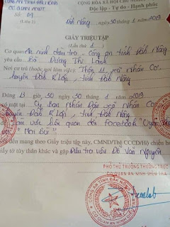 Đắk Nông: Bắt tạm giam một nữ facebooker Đắk Nông: Bắt tạm giam một nữ facebooker