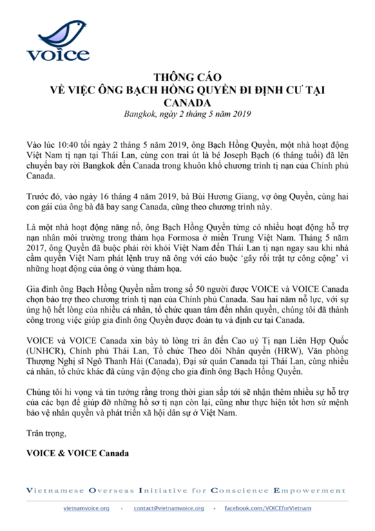 Tên phản động Bạch Hồng Quyền đã định cư tại Canada