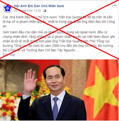 TRÒ HỀ CỦA VIỆT TÂN VÀ CÁC TRANG MẠNG PHẢN ĐỘNG KHI XUYÊN TẠC VỀ CHỦ TỊCH NƯỚC TRẦN ĐẠI QUANG TRÒ HỀ CỦA VIỆT TÂN VÀ CÁC TRANG MẠNG PHẢN ĐỘNG KHI XUYÊN TẠC VỀ CHỦ TỊCH NƯỚC TRẦN ĐẠI QUANG