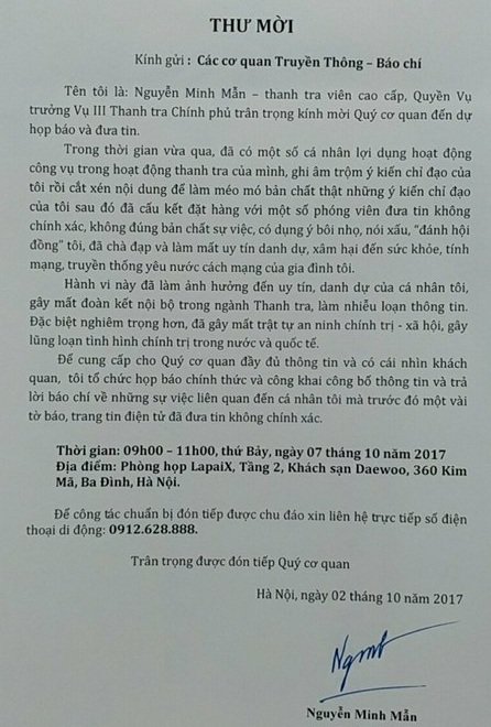Ông Nguyễn Minh Mẫn gặp báo chí vụ bị cho là 'dạy cách bịt thông tin' Ông Nguyễn Minh Mẫn gặp báo chí vụ bị cho là 'dạy cách bịt thông tin'