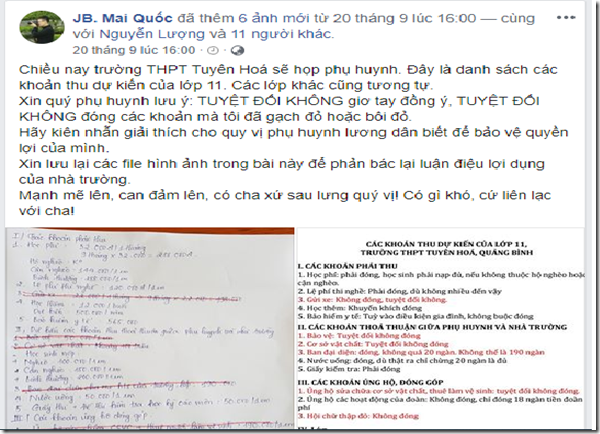 Quảng Bình: Nhà trường lạm thu hay linh mục lạm quyền?