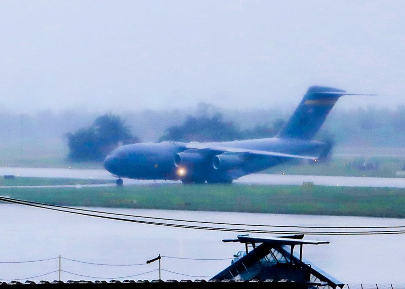 Máy bay C17 của đoàn Mỹ tới sân bay Đà Nẵng Máy bay C17 của đoàn Mỹ tới sân bay Đà Nẵng