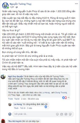 Nguyễn Tường Thụy phân bua chuyện ăn chặn tiền