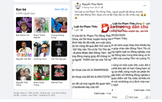 Lộ 'bàn tay đạo diễn kịch bản truyền thông bẩn' về nữ luật sư Phạm Thị Hồng Thêu và vụ án Đồng Tâm Lộ 'bàn tay đạo diễn kịch bản truyền thông bẩn' về nữ luật sư Phạm Thị Hồng Thêu và vụ án Đồng Tâm