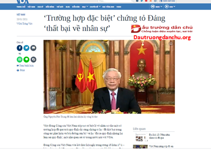 Đập tan luận điệu xuyên tạc ‘trường hợp đặc biệt’ chứng tỏ Đảng ‘thất bại về nhân sự’