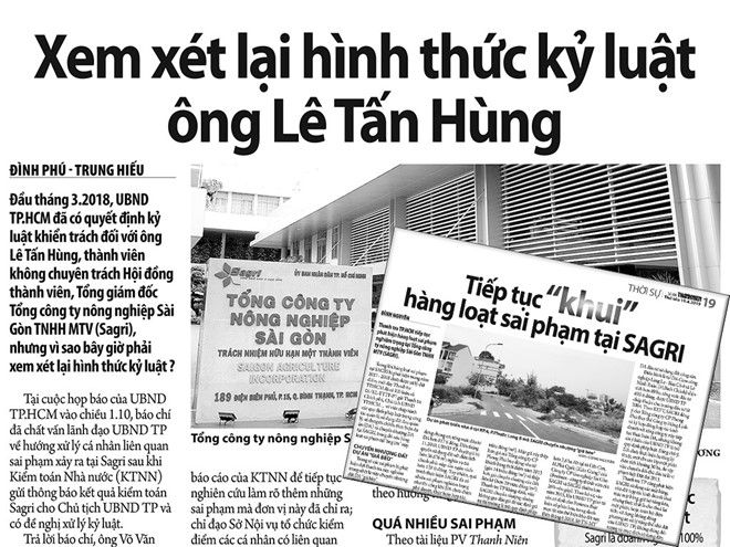 Ông Lê Tấn Hùng bị bắt giam: Sai phạm tại SAGRI ‘khủng’ mức nào? Ông Lê Tấn Hùng bị bắt giam: Sai phạm tại SAGRI ‘khủng’ mức nào?