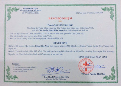 Linh mục Đặng Hữu Nam bị thuyên chuyển công tác