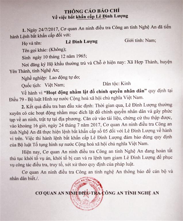 Vì sao Giáo phận Vinh tung hô Lê Đình Lượng? Vì sao Giáo phận Vinh tung hô Lê Đình Lượng?