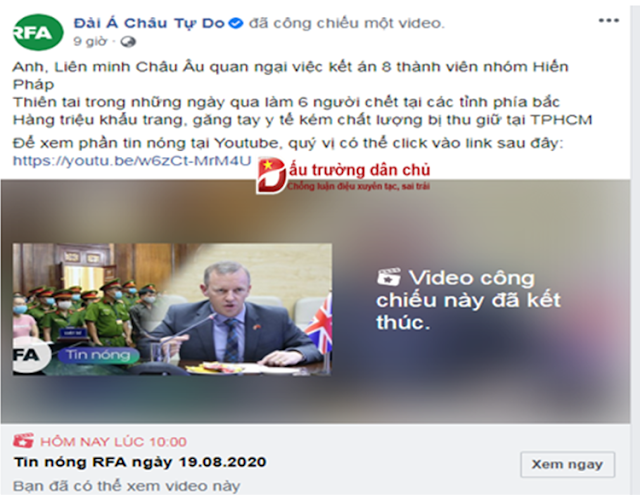 RFA trắng trợn mượn danh liên minh Châu âu để xuyên tạc về vụ án phá rối an ninh RFA trắng trợn mượn danh liên minh Châu âu để xuyên tạc về vụ án phá rối an ninh