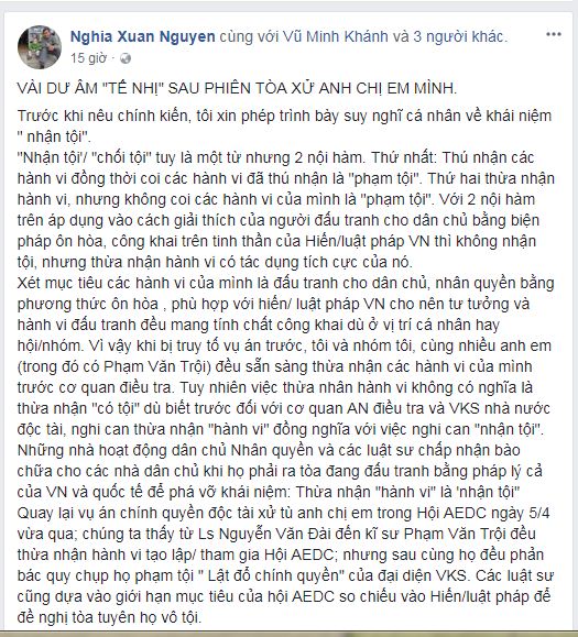 "Rận chủ" Việt tiếp tục chia rẽ sau phiên tòa xét xử các thành viên cốt cán của Hội Anh em dân chủ