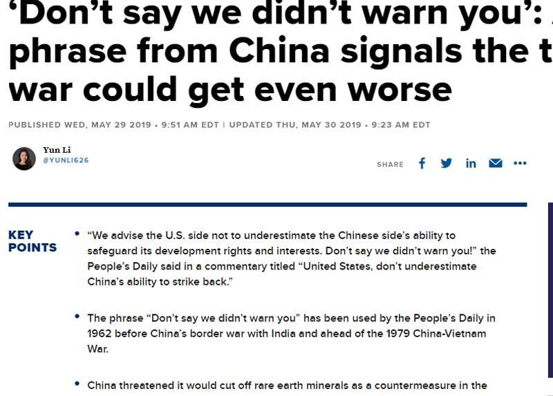 Tối hậu thư từ Trung Quốc: 'Đừng bảo là không nói trước'