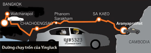 Cuộc chạy trốn của bà Yingluck an toàn nhờ sự giúp đỡ từ cảnh sát Cuộc chạy trốn của bà Yingluck an toàn nhờ sự giúp đỡ từ cảnh sát
