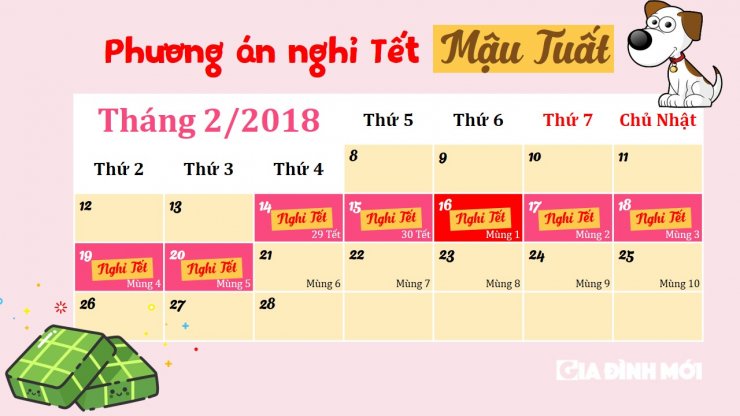 Chốt lịch nghỉ Tết Nguyên đán 2018, sẽ nghỉ trước Tết 2 ngày Chốt lịch nghỉ Tết Nguyên đán 2018, sẽ nghỉ trước Tết 2 ngày