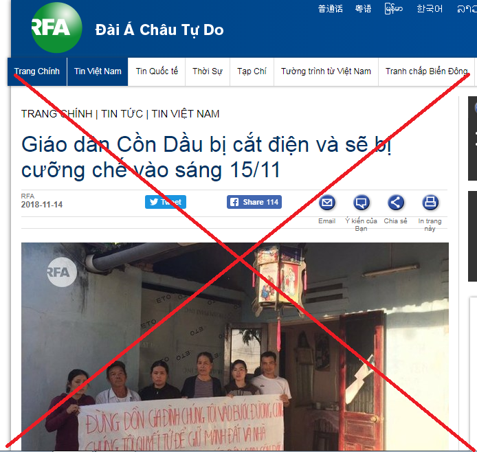 CƯỠNG CHẾ ĐẤT CỒN DẦU: RFA LẠI GIẬT TÍT BỊA ĐẶT CƯỠNG CHẾ ĐẤT CỒN DẦU: RFA LẠI GIẬT TÍT BỊA ĐẶT