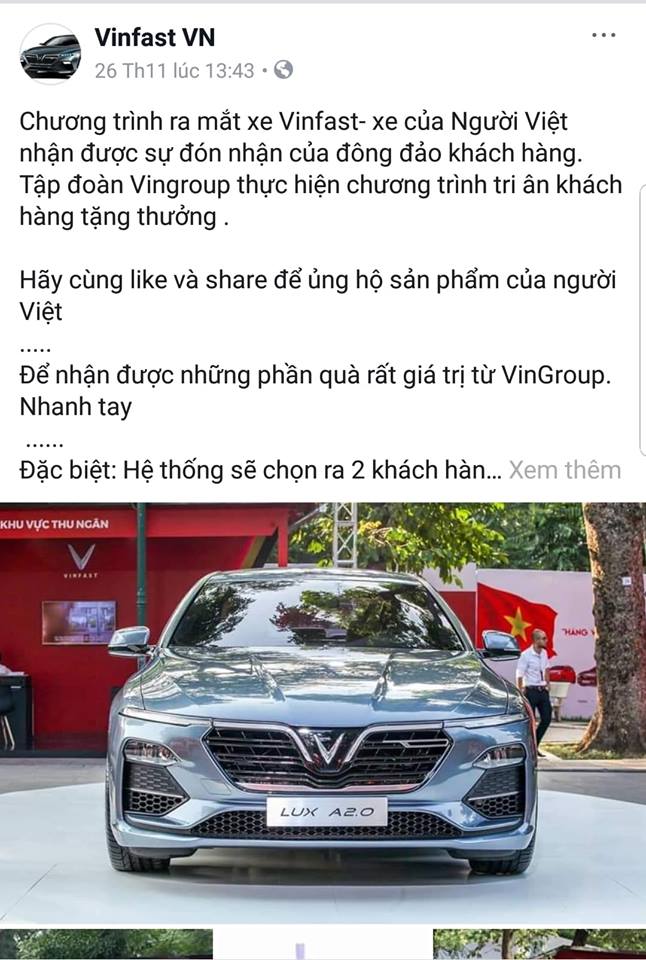 Cần cảnh giác trước chiêu trò lừa đảo tặng xe ô tô miễn phí Cần cảnh giác trước chiêu trò lừa đảo tặng xe ô tô miễn phí