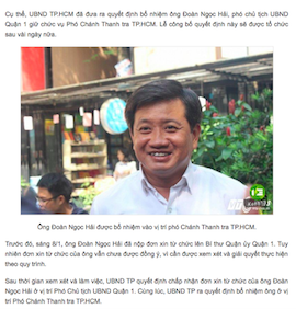 Thực hư ông Đoàn Ngọc Hải làm Phó chánh thanh tra TP HCM Thực hư ông Đoàn Ngọc Hải làm Phó chánh thanh tra TP HCM