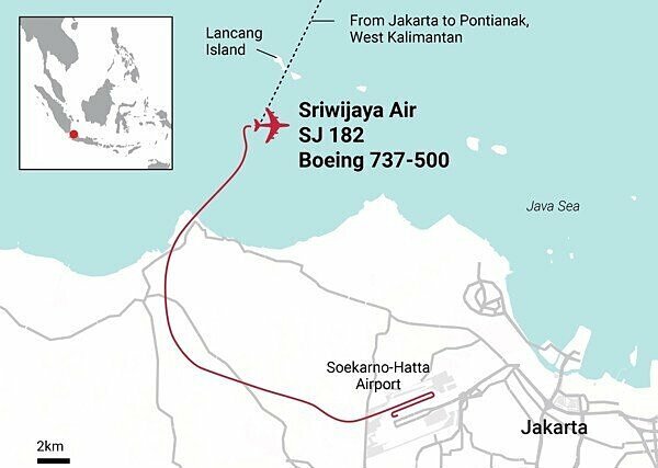 Máy bay Indonesia chở 62 người bị nghi rơi xuống biển