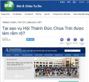 HỘI THÁNH ĐỨC CHÚA TRỜI – RFA VÀ ĐÁM DÂN CHỦ RỞM HỘI THÁNH ĐỨC CHÚA TRỜI – RFA VÀ ĐÁM DÂN CHỦ RỞM