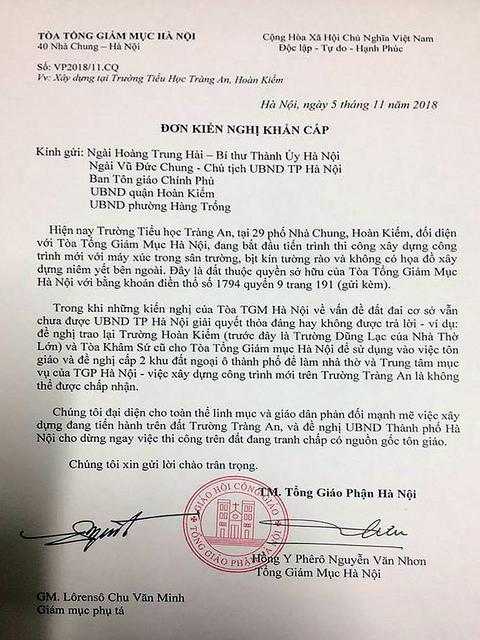 “Lý cùn” của Tòa tổng giám mục Hà Nội trong vụ “đòi đất” ở 29 phố Nhà Chung “Lý cùn” của Tòa tổng giám mục Hà Nội trong vụ “đòi đất” ở 29 phố Nhà Chung