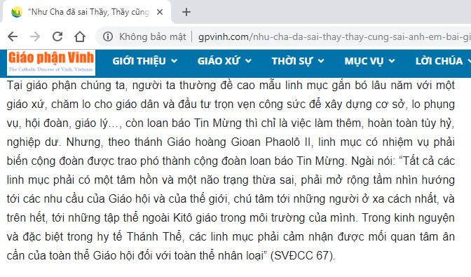 Đôi điều về bài giảng của Giám mục Nguyễn Thái Hợp tại Lễ truyền chức Linh mục Giáo phận Vinh năm 2018
