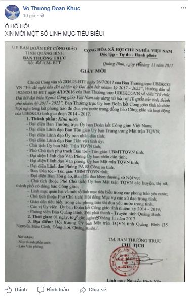 LM Đặng Hữu Nam lại hằn học với hoạt động của Ủy ban đoàn kết Công giáo!