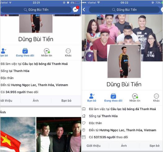 Giả Facebook tuyển thủ U23 Việt Nam để bán hàng online Giả Facebook tuyển thủ U23 Việt Nam để bán hàng online