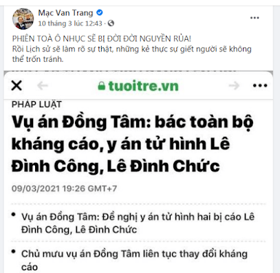 Ông Chu Hảo và Mạc Văn Trang xin đừng tạo thêm khẩu nghiệp Ông Chu Hảo và Mạc Văn Trang xin đừng tạo thêm khẩu nghiệp
