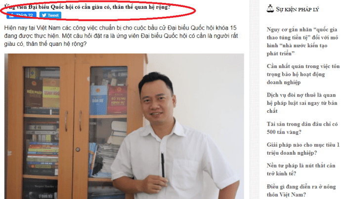 Về bài viết của ứng viên ĐBQH Ngô Ngọc Trai Về bài viết của ứng viên ĐBQH Ngô Ngọc Trai