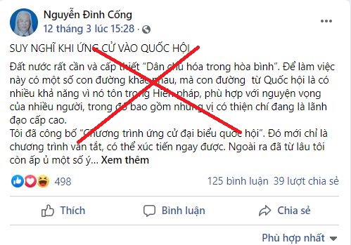 Giáo sư cơ hội Nguyễn Đình Cống Giáo sư cơ hội Nguyễn Đình Cống