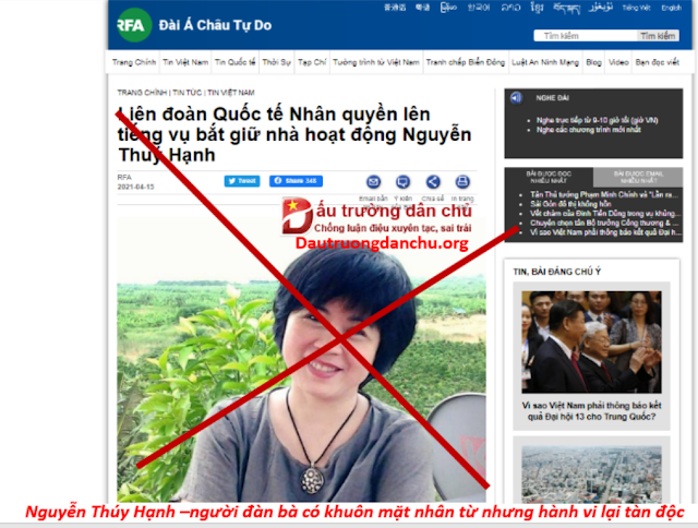 Nhân dân Việt Nam lên án kẻ gây phương hại đến an ninh Quốc gia Nguyễn Thúy Hạnh 'lòng lang dạ sói' Nhân dân Việt Nam lên án kẻ gây phương hại đến an ninh Quốc gia Nguyễn Thúy Hạnh 'lòng lang dạ sói'