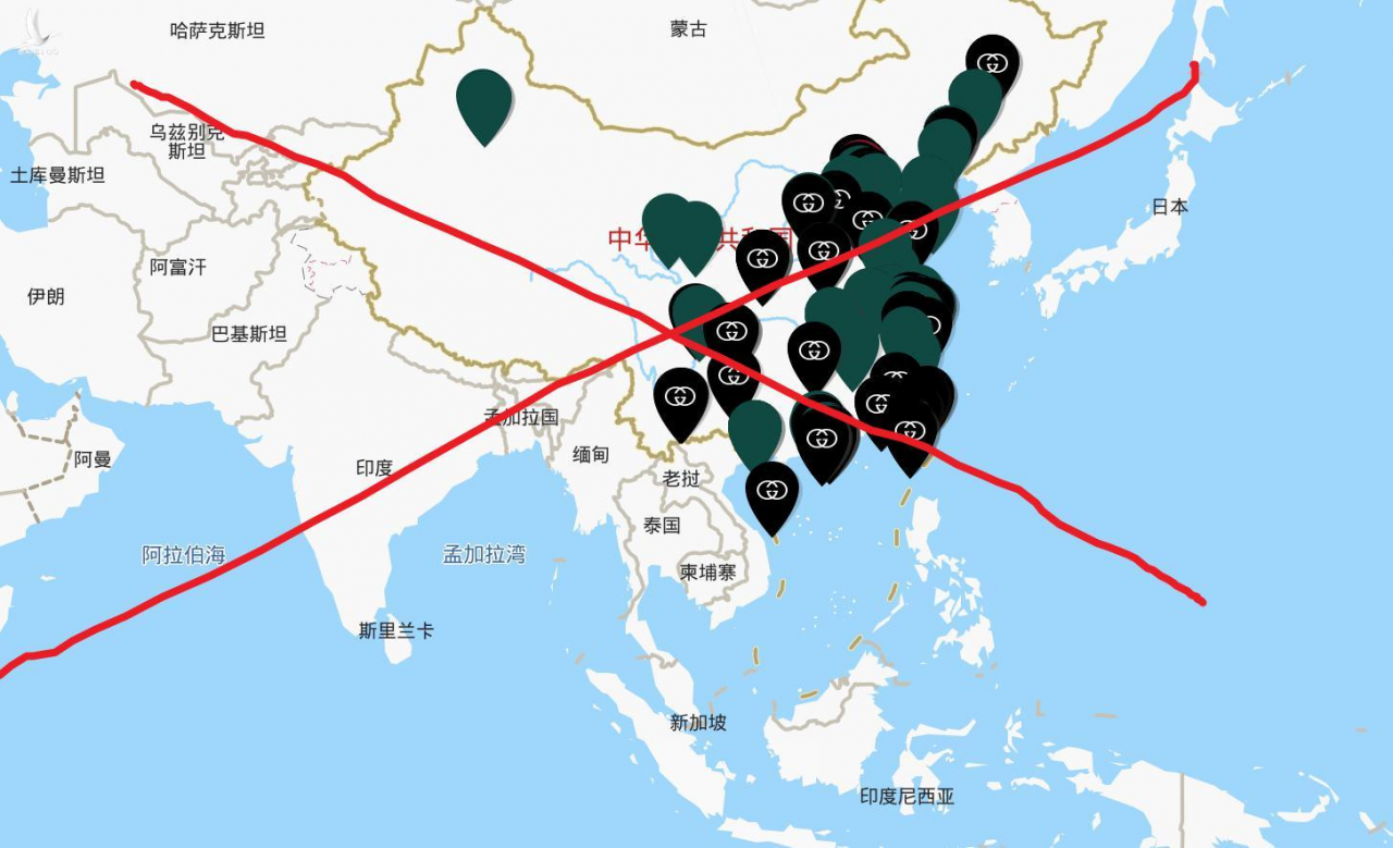 Phát hiện nhãn hàng Gucci, Chanel, Burberry đăng bản đồ “đường lưỡi bò” Phát hiện nhãn hàng Gucci, Chanel, Burberry đăng bản đồ “đường lưỡi bò”