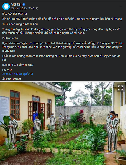 Việt Tân đưa tin sai về việc tù nhân Việt Nam đi bầu cử Việt Tân đưa tin sai về việc tù nhân Việt Nam đi bầu cử