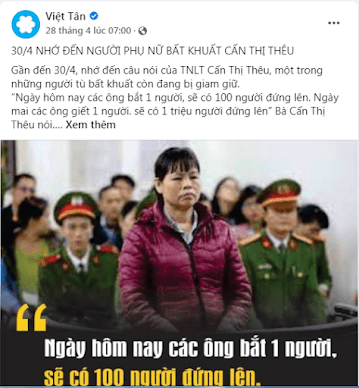 Đám kền kền bắt đầu mở chiến dịch “khóc thuê” cho Cấn Thị Thêu và đồng bọn Đám kền kền bắt đầu mở chiến dịch “khóc thuê” cho Cấn Thị Thêu và đồng bọn