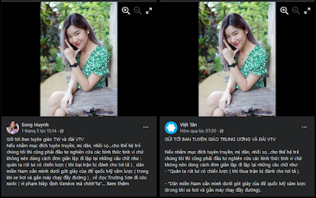 Hot girl chống Cộng mà Việt Tân lăng xê là tài khoản Facebook giả Hot girl chống Cộng mà Việt Tân lăng xê là tài khoản Facebook giả