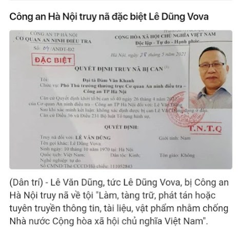 Những điều nhận thấy sau khi Lê Văn Dũng bị truy nã Những điều nhận thấy sau khi Lê Văn Dũng bị truy nã