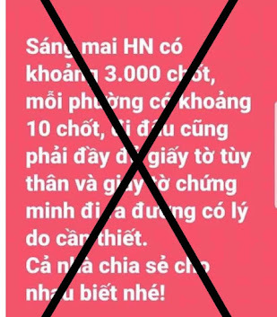 Thông tin Hà Nội có khoảng 3.000 chốt, mỗi phường có khoảng 10 chốt là hoàn toàn sai sự thật