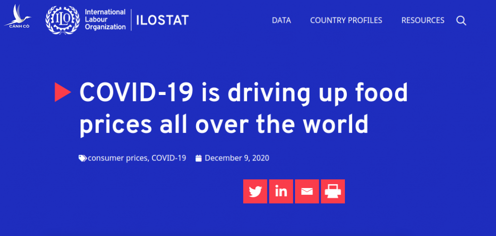 Giá thực phẩm toàn cầu tăng cao vì đại dịch Covid-19 Giá thực phẩm toàn cầu tăng cao vì đại dịch Covid-19