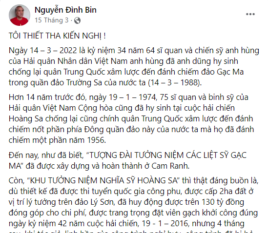 Nên loại bỏ Nguyễn Đình Bin ra khỏi Đảng
